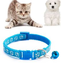Colorful Pet Cat Collar Cat Necklace And Cat Paw Print Adjustable Collar Bell Pet Collar